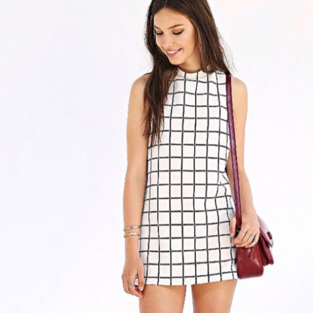UO Cooperative Windowpane Shift Dress